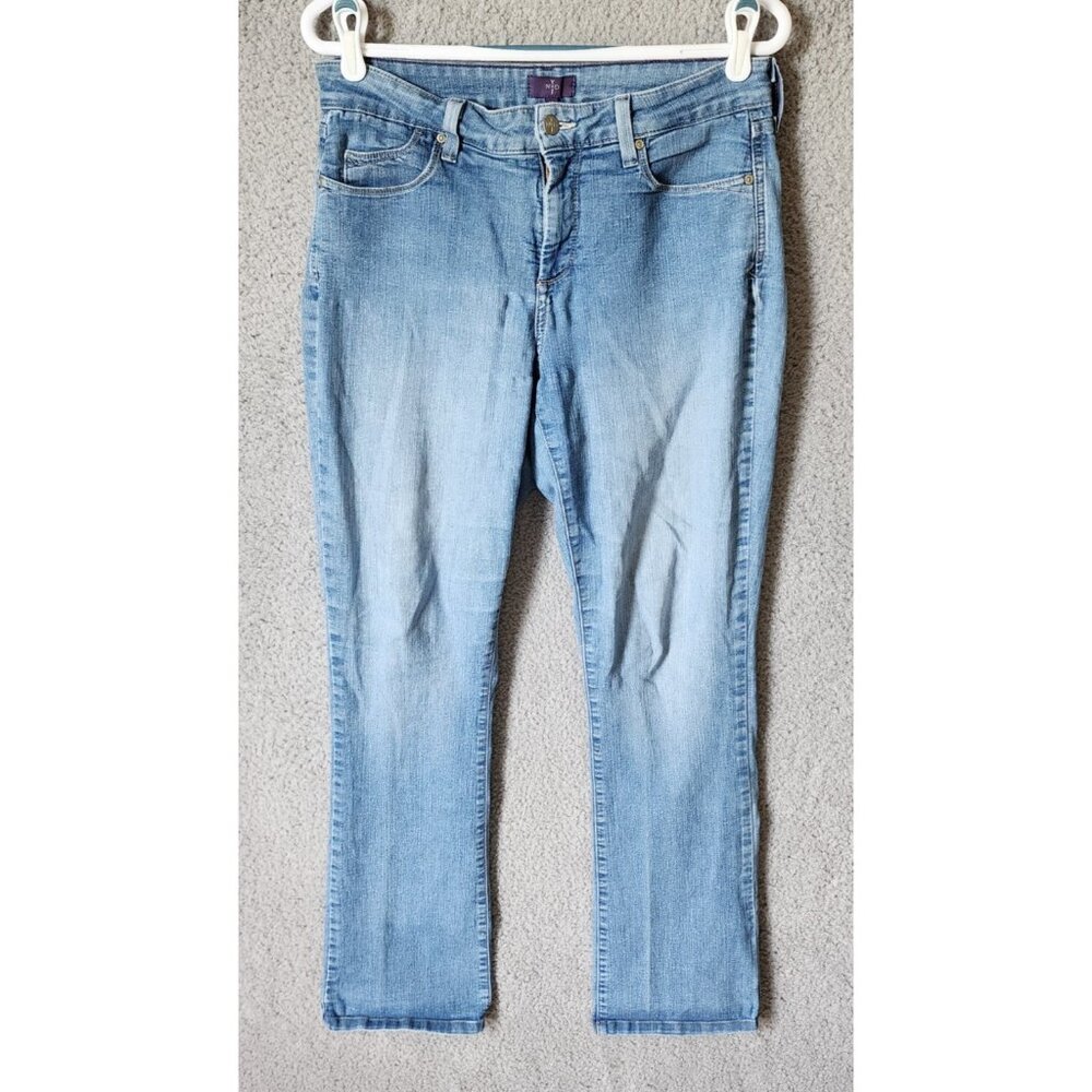 NYDJ Women's Mini Boot Bootcut Light Wash Denim Jeans‎ Lift Tuck Stretch Size 10